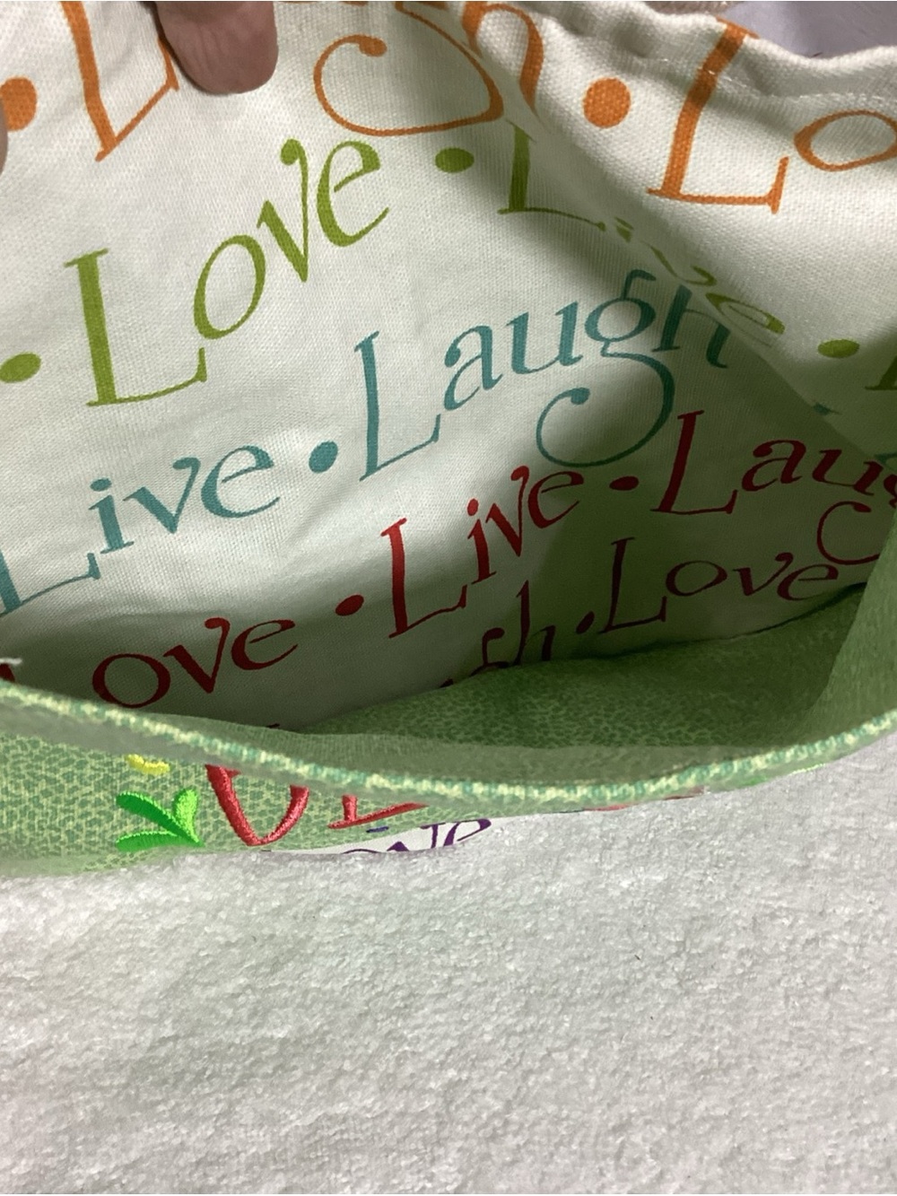 Live Laugh Love Cloth Canvas Shopper Tote “Life is Better in Flip Flops” NWOT - Picture 8 of 12